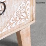 Solid Mango wood Chest of Drawer With 3 Hand Carved Drawer - Image 7