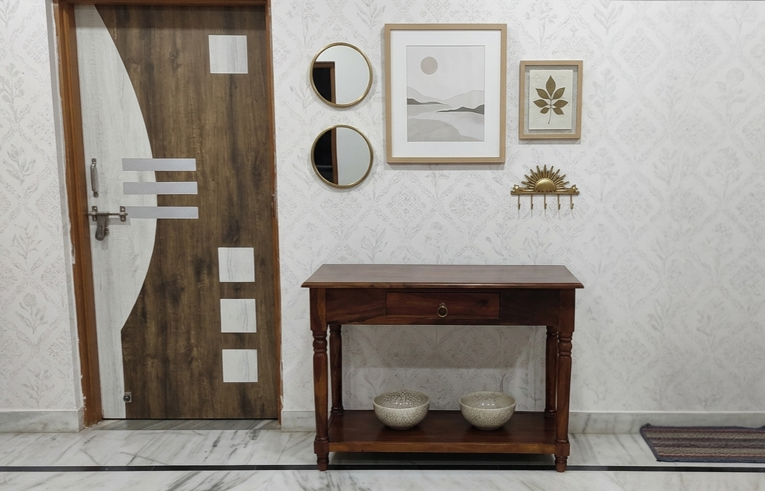 Clarion shesaam Console Table For Home(walnut finish) photo review