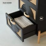 Solid Mango Wood Chest of Drawer With 4 Drawer in Black Finish - Image 5
