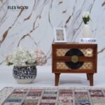 Modern Cane Bedside Table (Honey finish) - Image 3