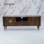Wooden Modern Tv Unit for Living Room(walnut finish) - Image 2