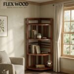 Tie Sheesam wood bookshlef corner ( walnut finish)