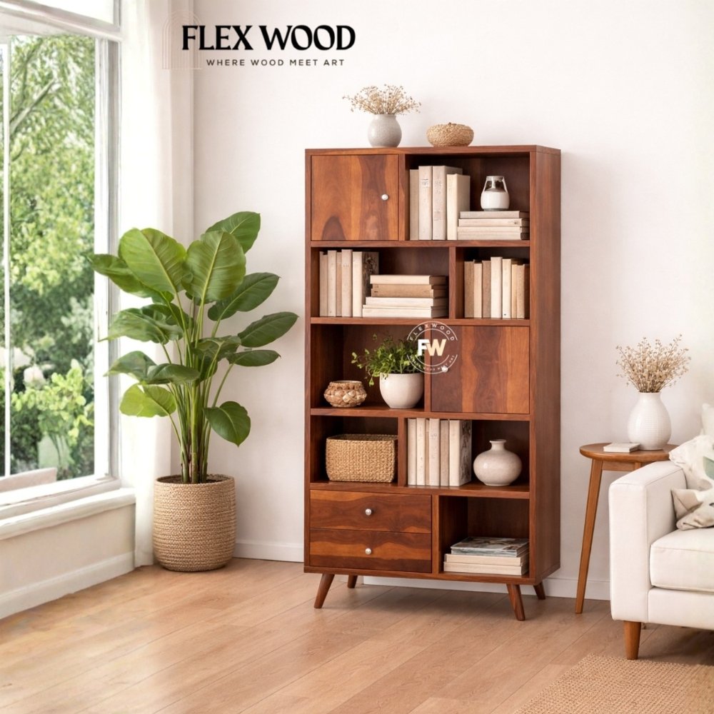 2 Carbo sheesam wood bookshlef(honey finish) - Image 1