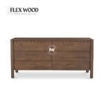 Lotus solid mango wood sideboard to six drawer (teak finish) - Image 3