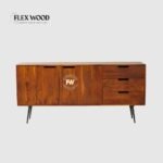 Solid Wood Three Drawer Two Door Sideboard - Image 2