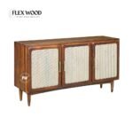 Rattan caneSheesham Wood Sideboard in (Honey Finish) - Image 3