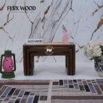 Wooden Rattan Cane Nesting Table Set of 3 (Teak finish)