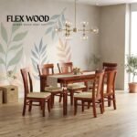 Tofie solid wood Dining Table with chair for dining room( honey finish)