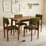Sova solid wood 4 seater  Dining Table with chair(honey finish)