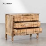 Solid mango wood Chest of drawer with 6 Drawer in Natural Finish - Image 3