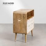 Solid Mango wood Chest of Drawer With 2 Hand Carved Drawer - Image 3