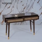 Boston solid wood Rattan cane Console Table(Teak finish) - Image 3