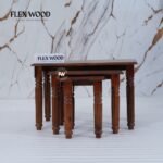 Wooden Set of 3 Nesting Table(Honey finish) - Image 2
