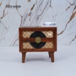 Modern Cane Bedside Table (Honey finish) - Image 5