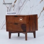 Modern Bedside Table for Home(honey finish) - Image 6