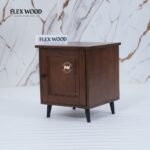 Wooden Moto Bedside Table (Teak finish) - Image 5