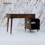 Wooden Modern Study Table with Storage(walnut finish) - Image 8