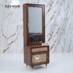 Boston solid wood Rattan Cane Dressing Table(Teak finish) - Image 5