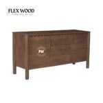 Lotus solid mango wood cabinet storage (teak finish) - Image 3