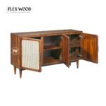 Rattan caneSheesham Wood Sideboard in (Honey Finish) - Image 5