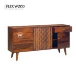 Sheesham Wood Sideboard in Honey Finish - Image 4