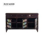 Sheesham Wood Sideboard in Walnut Finish with Tiles - Image 4