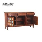 Boho Sheesham Wood Sideboard with tiles(Honey Finish) - Image 4
