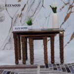 Wooden Nesting Table Set of 3 (Teak finish) - Image 9