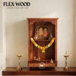 Ganesha solid wood Temple for home( honey finish)