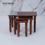 Wooden Set of 3 Nesting Table(Honey finish) - Image 8
