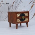 Modern Cane Bedside Table (Honey finish) - Image 2