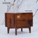 Modern Bedside Table for Home(honey finish) - Image 5