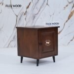 Wooden Moto Bedside Table (Teak finish) - Image 4