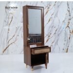 Boston solid wood Rattan Cane Dressing Table(Teak finish) - Image 4