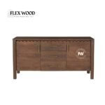 Lotus solid mango wood cabinet storage (teak finish) - Image 2