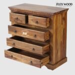 Alexus Solid Wood Chest of Drawer(teak finish) - Image 4