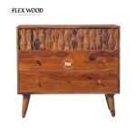 Sheesham Wood Chest of Drawers in Honey Finish - Image 2