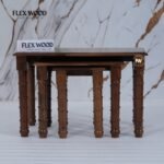 Wooden Nesting Table Set of 3 (Teak finish) - Image 8