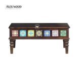 Walnut Coffee Table with Tiles - Image 2