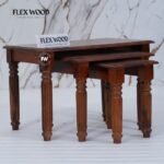 Wooden Set of 3 Nesting Table(Honey finish) - Image 7