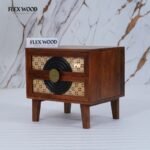 Modern Cane Bedside Table (Honey finish) - Image 6