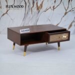 Wooden Rattan Cane Coffee Table(Teak finish) - Image 6