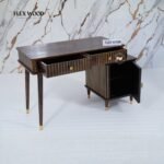 Wooden Modern Study Table with Storage(walnut finish) - Image 6