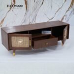 Modern Rattan Cane Tv Unit(Teak finish) - Image 5