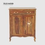 Jimmy Sheesham Wood Shoe Rack - Teak Finish - Image 2