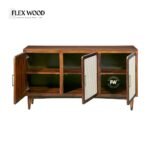 Rattan caneSheesham Wood Sideboard in (Honey Finish) - Image 4