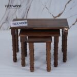 Wooden Nesting Table Set of 3 (Teak finish) - Image 7