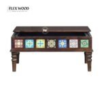 Walnut Coffee Table with Tiles - Image 3