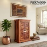 Elephant Wooden Modern Cabinet for Storage( honey finish)
