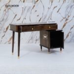 Wooden Modern Study Table with Storage(walnut finish) - Image 5